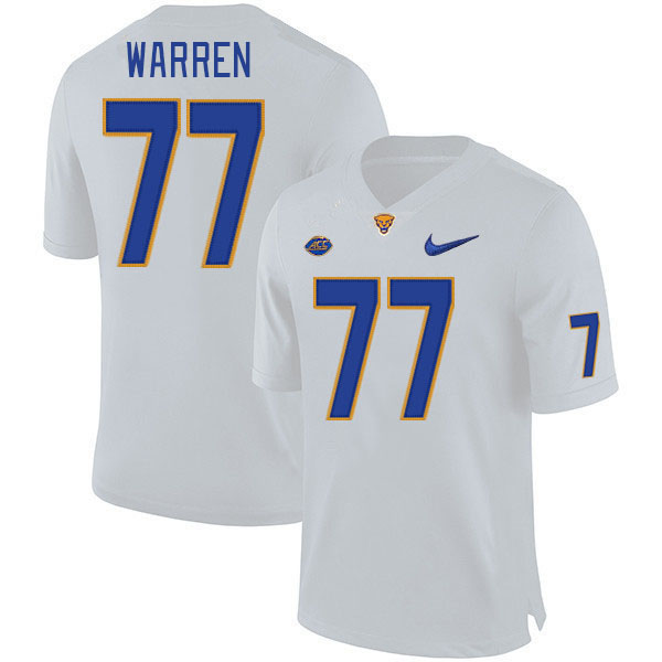 Pitt Panthers #77 Carter Warren College Football Jerseys Stitched Sale-White